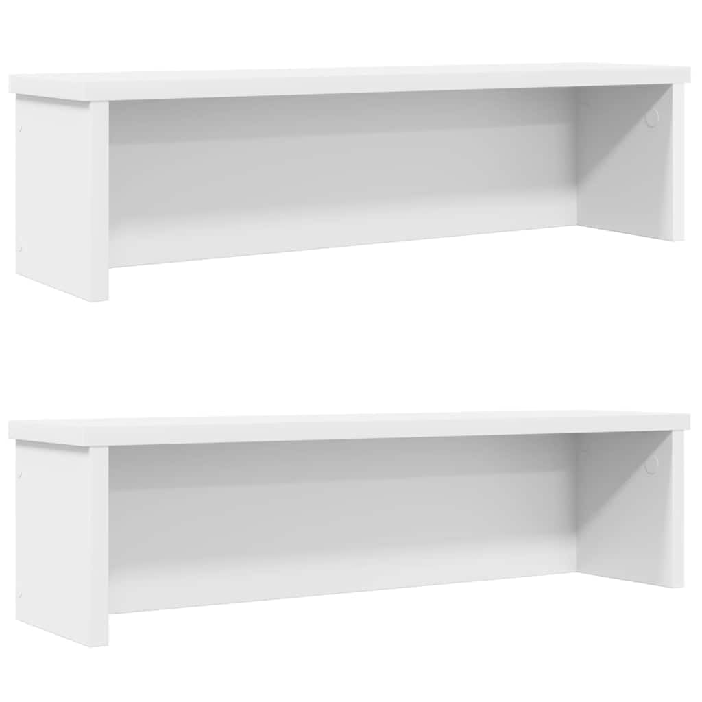 Vidaxl White Kitchen Racks Stackable 2 Pcs 50X15x16 Cm, Kitchen Storage Shelf, Cabinet Organizer, Kitchen Counter Shelf
