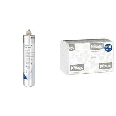 Pentair Everpure H-300 Quick-Change Filter Cartridge EV927072, 300 Gallon Capacity & Kleenex 150 Sheets/Pack, 16 Packs/Case, 2,400 Sheets/Case Multifold Hand Paper Towels