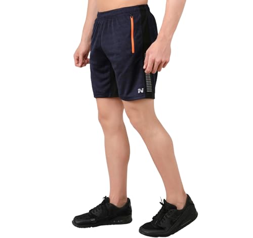Image of NINQ Mens 2 Pack Polyester Yoga Short Men Summer Running Gym Sports Shorts with Pockets Shorts for Men (in, Alpha, M, Regular, Black)