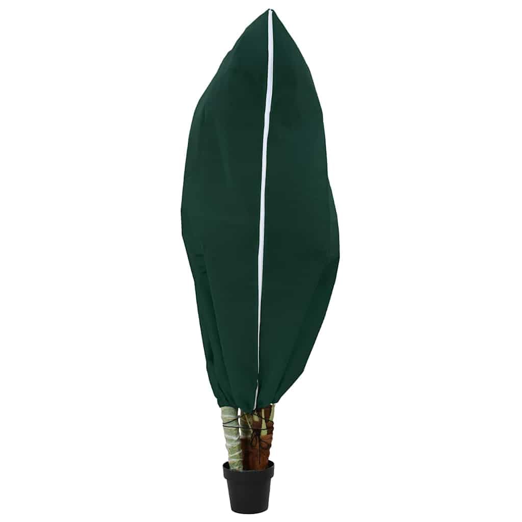 Copertura antigelo per piante in tessuto non tessuto con cerniera, 1 pezzo, verde, 1,55 x 1,55 m, riutilizzabile, con coulisse, per piante da esterno