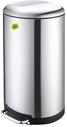 Made for us® 40 L Edelstahl Tret-Abfalleimer Mülleimer 40 Liter, Abfall-Behälter für Küche und Gastronomie, Treteimer mit Absenkautomatik, Mülltonne als gelber-Sack-Ständer Grüner-Punkt. Das original Cover