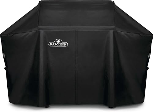Napoleon Grill Cover for PRO 665 - Black, Water Resistant, UV Protected, Air Vents, Hook and Loop Closure, Hanging Loops, Adjustable Buckled Straps