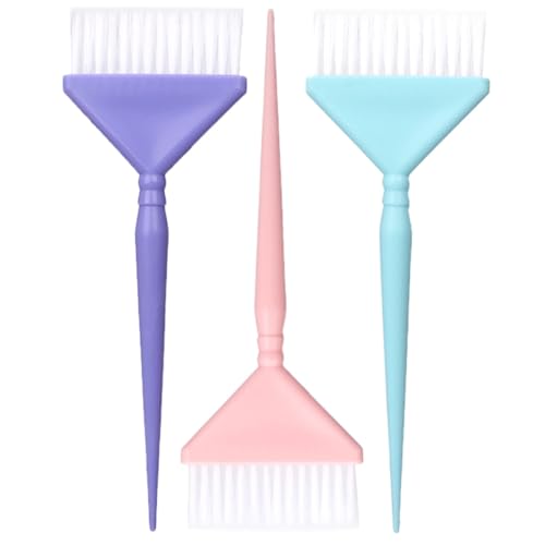 PAMINGONO 3Pcs Hair Dye Brush Set with Soft Bristles Small Applicator Comb for Root Touch-Up Hair Coloring Highlighting Kit for Salon and Home Use