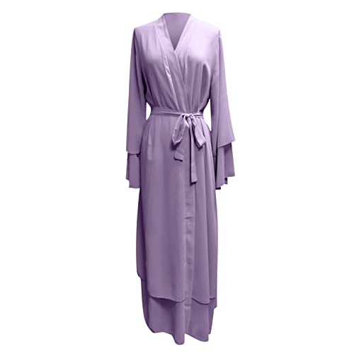 Robe islam caftan en soie de mousseline aux finitions raffinées - 4
