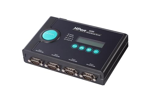 Image of MOXA NPort 5450 w /Adapter - 4 Ports Device Server, 10 /100 Ethernet, RS-232 /422 /485, DB-9, 15KV ESD, 110V Adapter Included