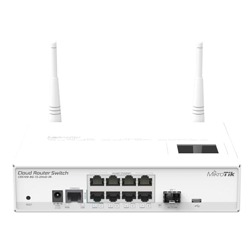 Mikrotik CRS109-8G-1S-2HnD-IN Cloud Router Switch 2.4 GHz Dual Chain with 8X Gigabit Ethernet Ports and 1x SFP Port