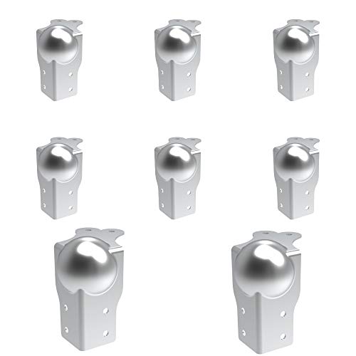 Image of Penn Elcom Large Brace with Ball Corner (Set of 8) Top /Male | Zinc Finish | Flight /DJ /Audio /Sound Box (8.45 * 3.45 * 8.45 cm) Round Angle Edge | Case Protection with 6 Holes | Easy to Fit