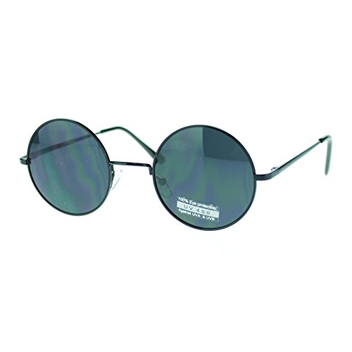 Thin Lite Metal Frame Round Circle Sunglasses Spring Hinge