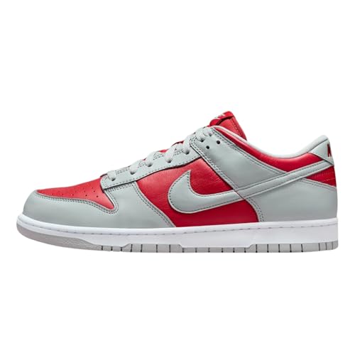 Nike Low Dunk QS Trainers in Red Silver White