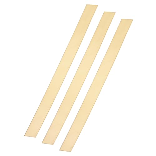 uxcell 3 Pcs H62 Brass Flat Bar Stock, 0.02