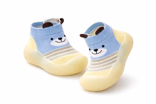 Image of First Walking Shoes Non Slip Lightweight Rubber Sole with Memory Insole Protect Toes Toddler Infant Indoor Multi Color (Note: Random Color Will be Send)(one Pair of Shoe only)