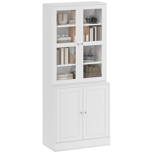 HOMCOM Vitrina Armario de Libros con 4...