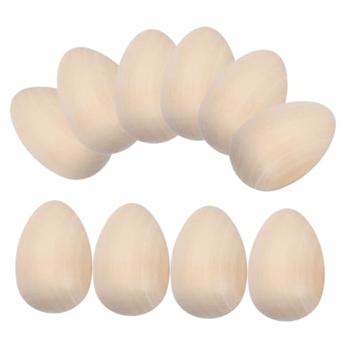 Hemobllo 20 Unidades Huevos de Madera sin Pintar para Decorar y Pintar Huevos de Pascua Decorativos DIY Juguetes de Madera Simulación para Manualidades Infantiles