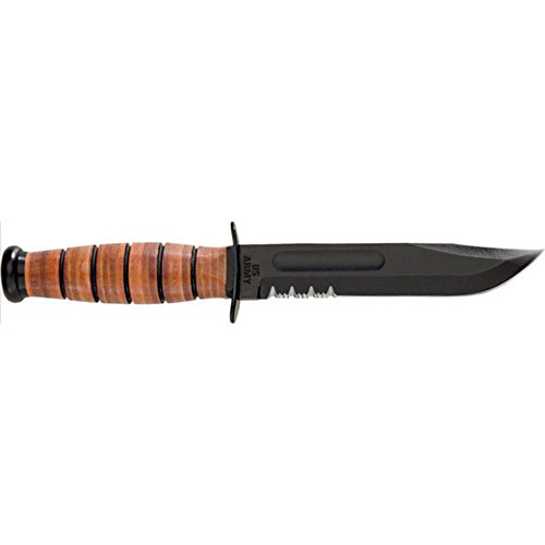 KA-BAR US Army, 7 in, Leather Handle, ComboEdge, Nylon Sheath