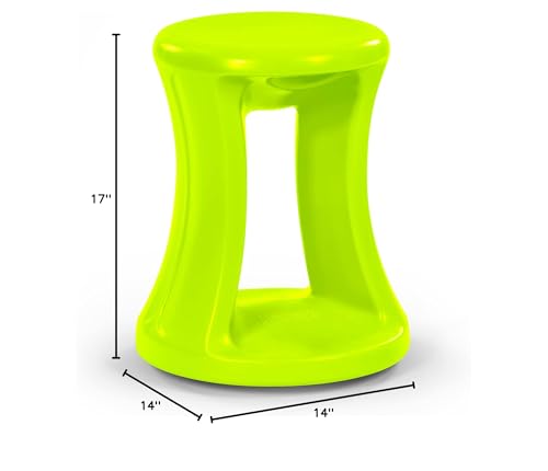 Image of Simplay3 American Home Live Fit Active Balance Chair, 17 inch Stool for Adults and Teens- Ergonomic Office Desk Chair with Rock, Wobble, Tilt Motion for Learning, Work and Study, Bright Lime Green