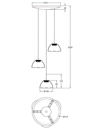 Suspension LED 21W Lucille à intensité variable et trois couleurs - 3