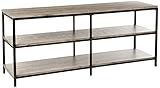 Target Marketing Systems Piazza Collection Modern Reclaimed Wooden TV Stand With Open Shelves, Wood/Metal