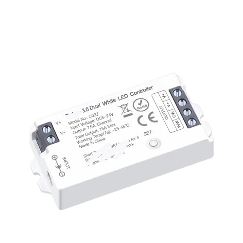Controlador CCT LED DC5V-24V regulador de intensidad para tira de luz blanca dual ajustable