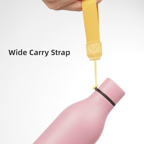Image of Konokyo Insulated Water Bottle with Strap,25 oz Double Wall Stainless Steel Vacuum Bottles Metal Water Flask,Light Pink