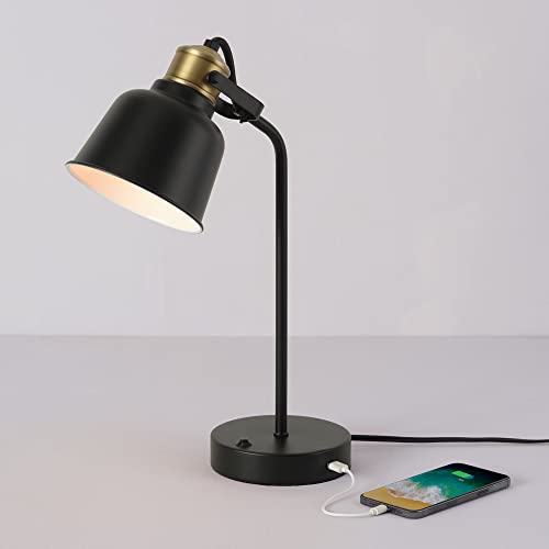 Globe Electric 30297 18 Inch Desk Lamp With 2.1 Usb Port, Matte Black thumb #3