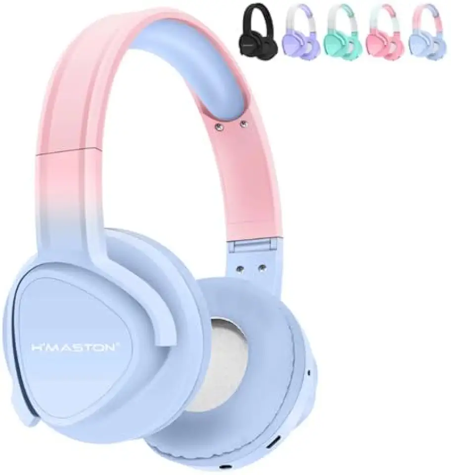 Fone de Ouvido Bluetooth Over-Ear, Microfone Embutido, 20h Autonomia, Design Ajustável, Controles Touch, Resistente à Umidade (Azul Celeste)