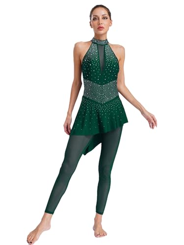 Combinaison de patinage artistique à strass CHICTRY fluide et extensible S-XXL