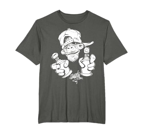 Ropa gráfica Monkey Graffiti Hip Hop Rap Music Ape Camiseta
