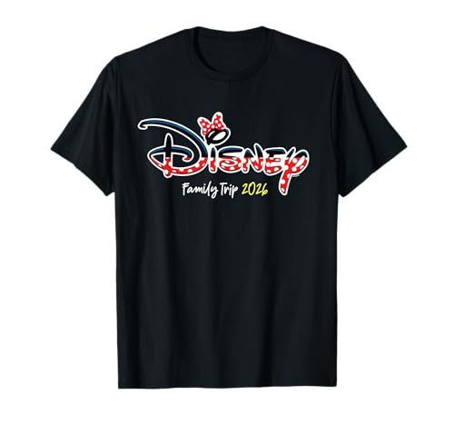 Disney Minnie Mouse Script Logo Family Trip 2026 Vacation T-Shirt