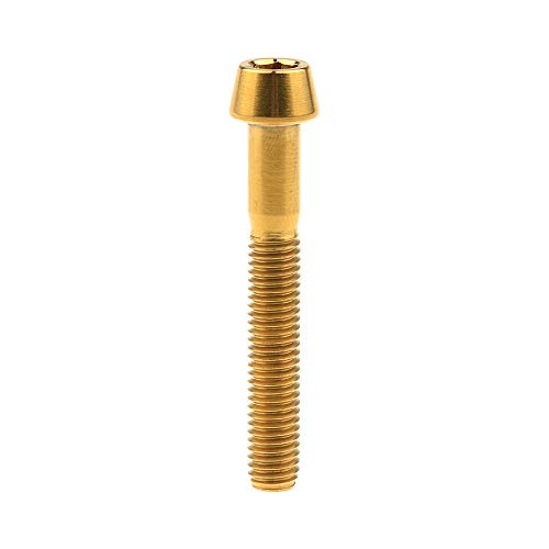 Image of Titanium Ti Bolt M5x9 16 18 20 25 30 35 40 45 50 55 60mm Tapered Head Screws Pack of 4 (M5x35mm, Gold)