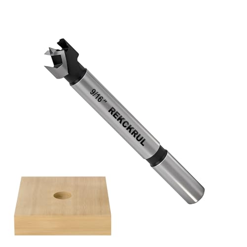 Image of REKCKRUL 9/16 Inch Forstner Bit, 9/16" Forstner Drill Bit for Woodworking, Hinge Cutter for Hardwood, Plywood, Plastic