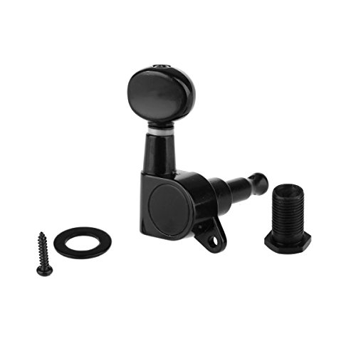 Musiclily Pro 6 in Lijn Gesloten Gitaar Tuners Stemmechanieken Tuning Pegs Keys Machine Heads voor Fender Stratocaster Telecaster Elektrische Gitaar, Zwart met Kidney Buttons - Image 4