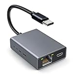 Volink Ethernet Adapter for Chromecast Google TV, USB C to RJ45 Ethernet Network Adapter Wired Internet Connection 100Mbps High Speed LAN Converter Compatible with Chromecast Google TV Laptop Tablet