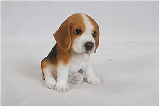 Hi-Line Gift 87771-G Sitting Beagle Puppy Figurine, 6-inch Height, Brown and White