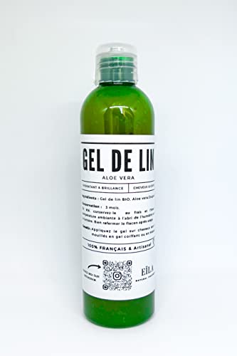 Gel de lin Aloe Vera 1 Litre soin hydratant cheveux bouclés ondulés