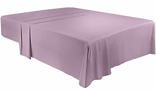 Utopia Bedding Sábana Plana - Sábana Encimera Suave de Microfibra Cepillada (Lavanda, Cama 135-225 x 255 cm)