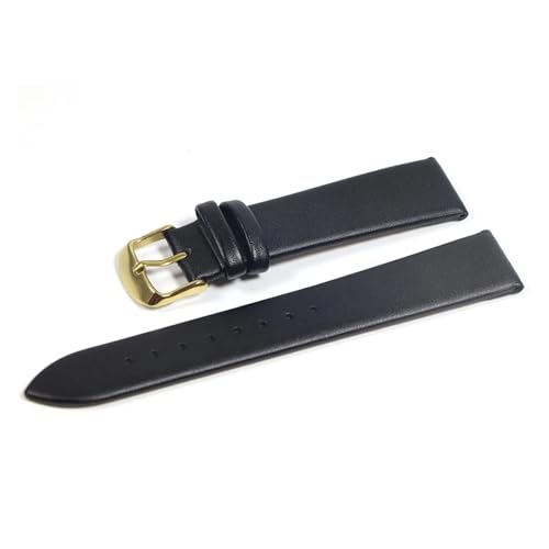 [XTNGIRKGY] Ultra Thin Genuine Leather Watch Strap Band 12mm 14mm 16mm 18mm 20mm 22mm Watchband Soft Belt Cowhide Straps(Black g