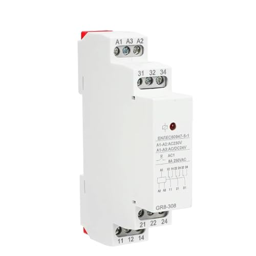 Relé electrónico de 16 A modular GR8 con soporte de voltaje dual AC230V e intermedio 3