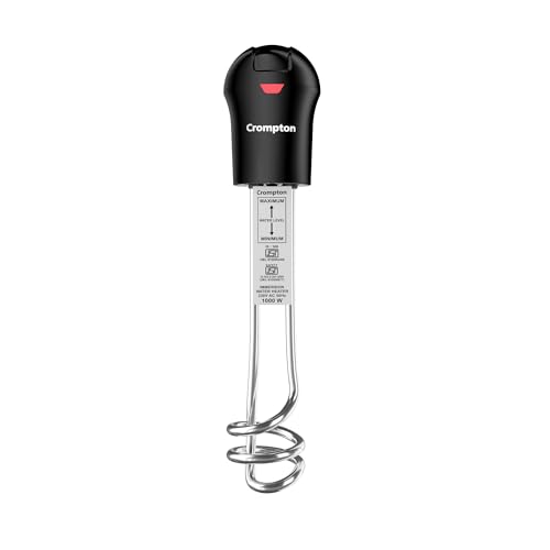 Crompton AIMR-SP15A 1500W Superfast heating Immersion Rod| 100% Shock Proof| IP 68 Protection| Anti-corrosive coating| 2 Yrs Warranty| Energy Saving| Powerful Heating Element| Bucket Hook