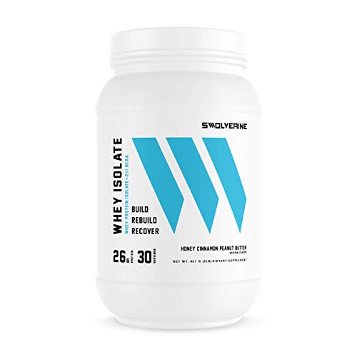 Whey Protein Isolate | 26g Protein, Grass-Fed rBGH Free, Non-GMO, Added Digestive Enzymes, Delicious Honey Cinnamon Peanut Butter (30 Servings)