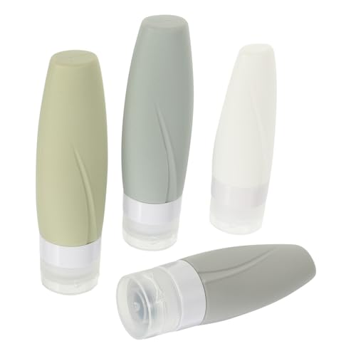 IWOWHERO 4個 シリコン製トラベルボトル点 詰め替え用漏れ防止シャンプー容器旅行用化粧品注ボトル耐久性柔軟素材携帯便利