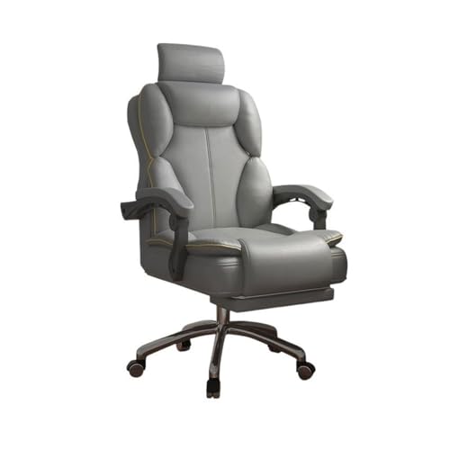 High Back Sedentary Lift Armchair Home Comfort Gaming Chair Bedroom Swivel Sofa Seat Office Chairs(Gray)