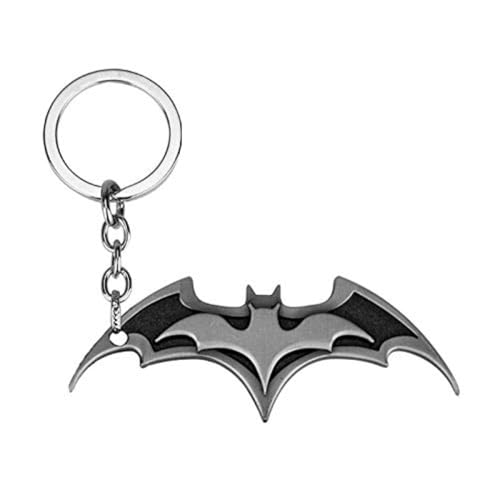 SOLDOUT Bat Superhero Metal Keychain Logo Pendant Keychain Keyring Key Rings Key Holder Super Hero Gift Jewelry (Silver)
