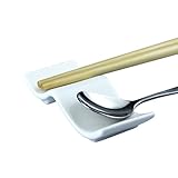 10pcs Ceramic Chopsticks Rest Rack and Spoon Rest White Porcelain Fork Rest Knife Rest Chopsticks Holder Stand for Home Kitchen Party Tool Accessories