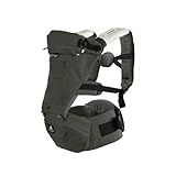 Abiie HUGGS Baby Carrier Hip Seat - Approved by U.S. Safety Standards - Healthy Sitting Position (M-Position) - Front Facing, Hip Hugger, Back Baby Carrier - 100% Cotton, 2-Year Warranty (Grey)