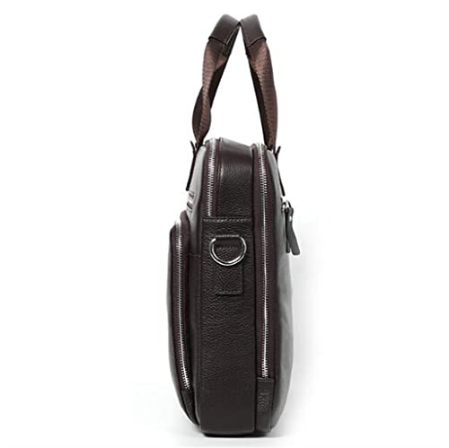 Large Capacity Briefcase Leather Men's Bag with Cowhide top Layer, Portable Shoulder Messenger Bag, Men's Travel Bag(E)4