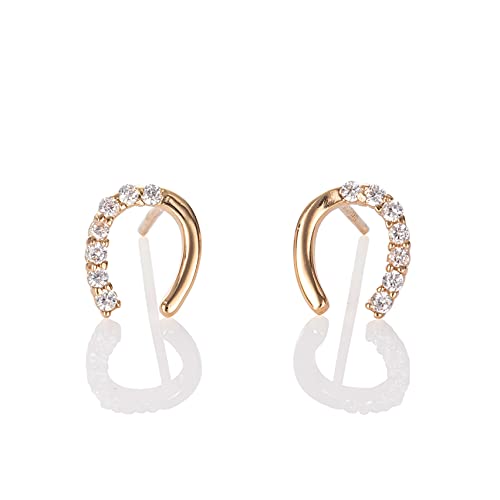 Boucles d'oreilles fer à cheval Namana en argent 925 et oxydes de zirconium scintillants