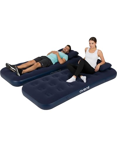 AVENLI Luftmatratze Luftbett Camping Set mit 2 Kissen für 2 Personen 2X 191x73x22cm aufblasbare Matratze Gästebett weiche Liegefläche mit beflockter Oberfläche Reise-Bett für Camping & Zuhause