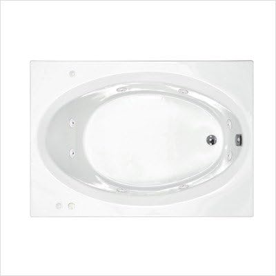 Bermuda 42 x 60 x 23" Rectangular Whirlpool Jetted Bathtub Color/Trim / Tile Flange: Biscuit / Polished Chrome / No