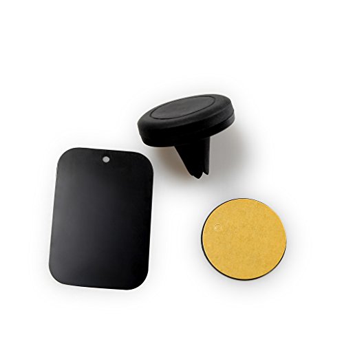 Crusar Universal Smartphone Car Air vent Phone Holder With Very Strong Magnet For Apple iPhone 6, 6 Plus , 5S, 5C ,5 ,4S, Samsung Galaxy S Series , Note 4, 3, 2, HTC One ,iPad Mini ,Nokia , nexus 7 ,Motorola And Mini Tablets Black