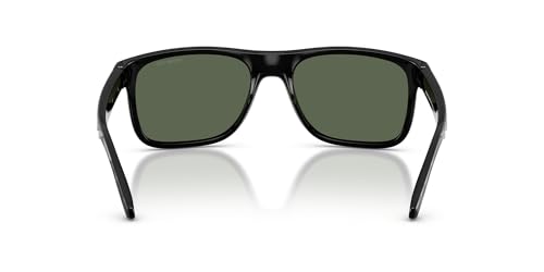 Arnette Men's AN4341 Khim Square Sunglasses, Black Matte/Shiny/Dark Green, 56 mm4